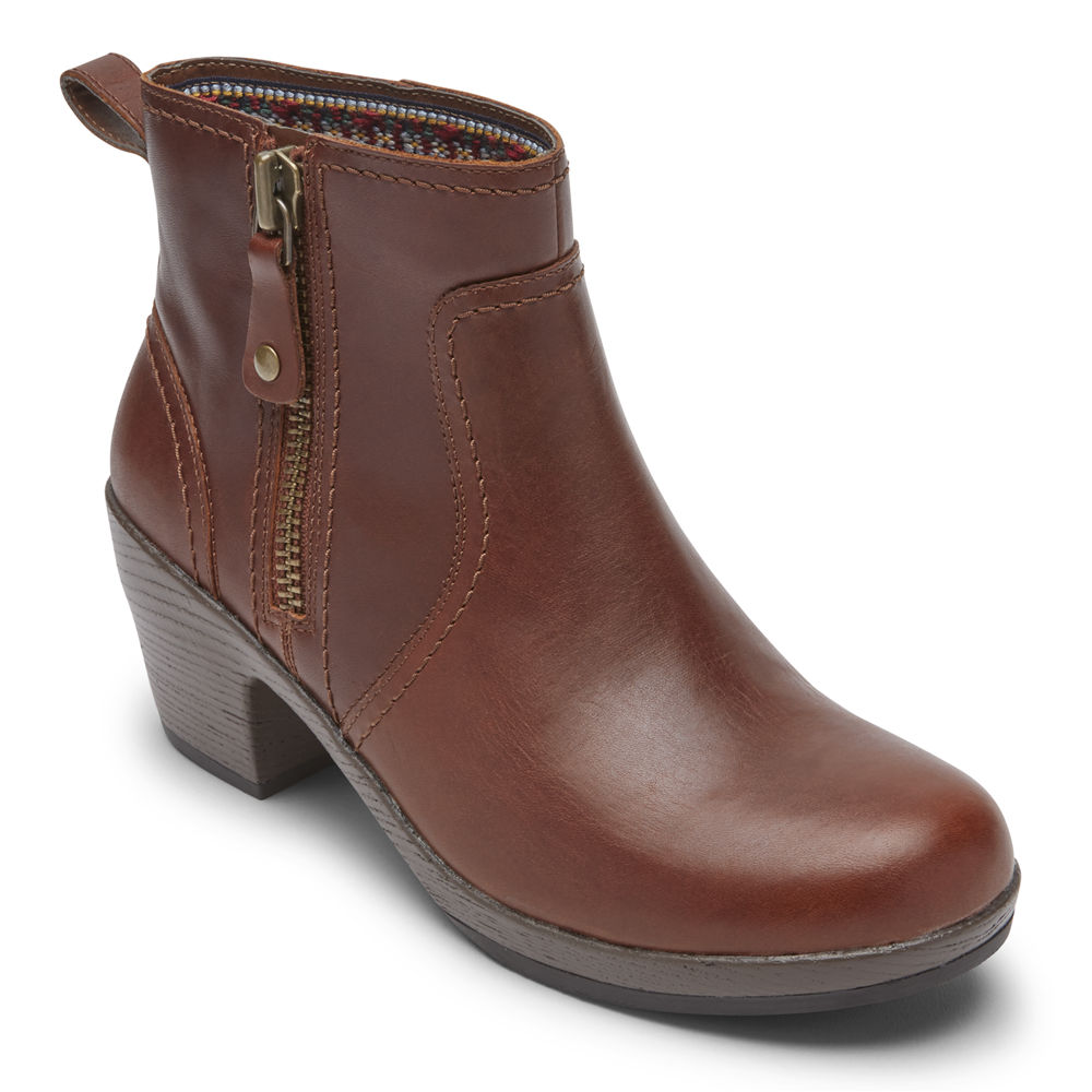 Rockport Støvler Dame Brune - Cobb Hill Presley Zipper - RVGK17235